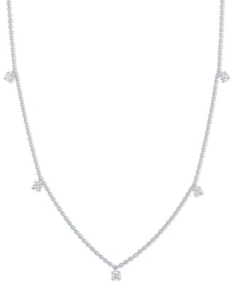 Бриллианты Forever Grown Diamonds Ожерелье из 5 капель с бриллиантами, выращенными в лаборатории (1/4 карата), из чистого серебра или позолоченного серебра с покрытием 14 карат