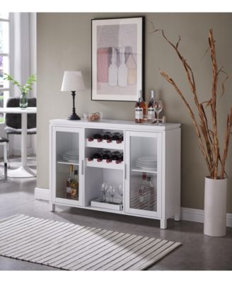 Мебель марки Kings Буфет Neiman Буфетный стол Сервант Деревянный винный шкаф Стол-тумба с 2 винными полками для хранения 8 бутылок