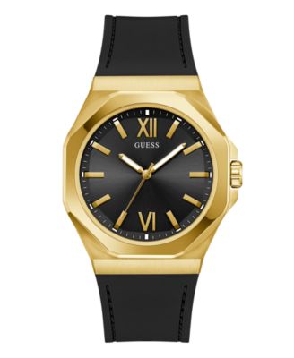 Мужские аналоговые часы GUESS из черного силикона, 42 мм