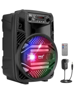 Портативная акустическая система Pyle Portable Bluetooth PA - Перезаряжаемая уличная акустическая система Bluetooth мощностью 300 Вт с 8 сабвуферами и 1 твитером, встроенным микрофоном, подсветкой для вечеринок, MP3/USB, Радио, пультом дистанционного упра