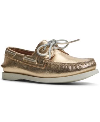 Женские аутентичные туфли-лодочки Sperry на шнуровке 2 Eye золотистого цвета