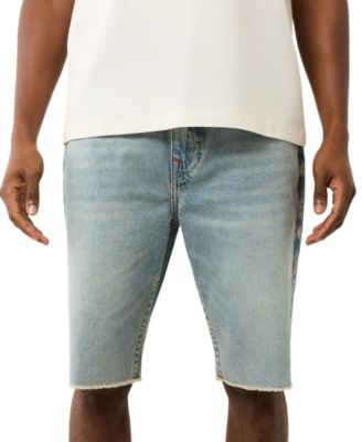 Мужские джинсовые шорты прямого кроя 12 дюймов True Religion Mens Ricky с потертым клапаном 23890₽