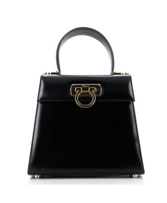 Кожаная сумка Salvatore Ferragamo Mini Gancini с откидной верхней ручкой, бывшая в употреблении