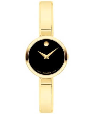 Женские швейцарские кварцевые часы Movado Moda, желтые PVD, 24 мм