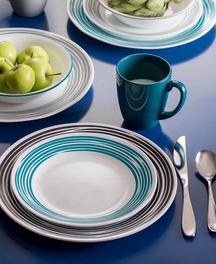 Corelle Brushed Turquoise 16Pc. Dinnerware Set, Service for 4