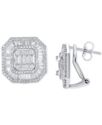 Серьги Macy's Cluster 2,0 кт, 14K белое золото