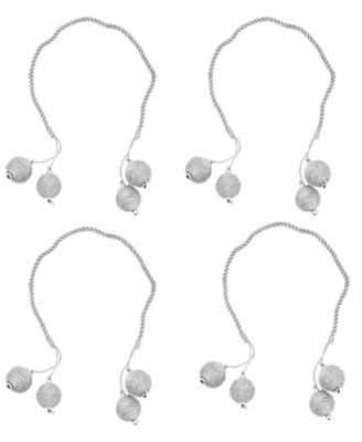 Кольцо для салфеток из ниток Saro Lifestyle Radiant Zari, набор из 4 штук