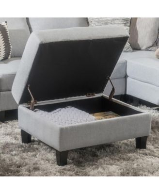 Пуфик для хранения вещей Pop Home 1 ШТ, обитый ворсом, с вафельной строчкой, подставкой для ног со скрытым местом для хранения