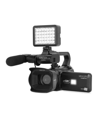 Комплект профессиональной видеокамеры Minolta MN4KPRO с автофокусом 64 Мп 4K Ultra HD черный