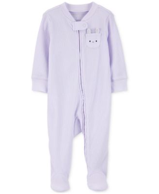 Carter's Baby Girls Bunny в рубчик для сна и игр фиолетовый