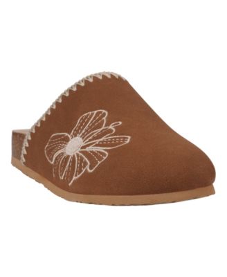 GC Shoes Женские сабо Jamie с вышивкой на скользящей стельке коричневого цвета