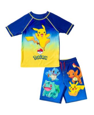 Комплект одежды для плавания Pokemon Boys Pikachu UPF 50+ Rash Guard в нескольких цветах