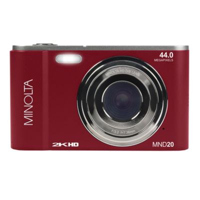 Цифровая фотокамера Minolta MND20-R с разрешением 44 МП 2.7K Ultra HD, красный