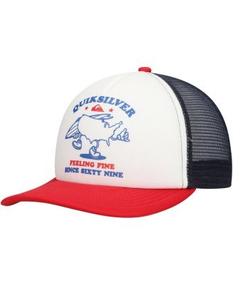 Мужская регулируемая шляпа дальнобойщика Quiksilver белого/красного цвета