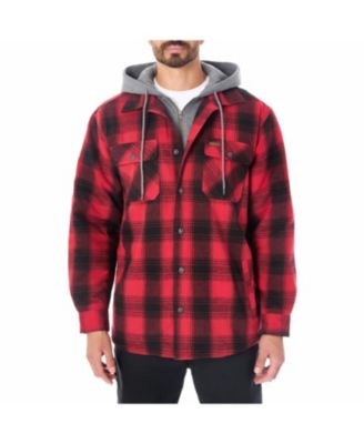 Мужская фланелевая рубашка-куртка с капюшоном на подкладке из шерпа и вставкой Smith's Workwear