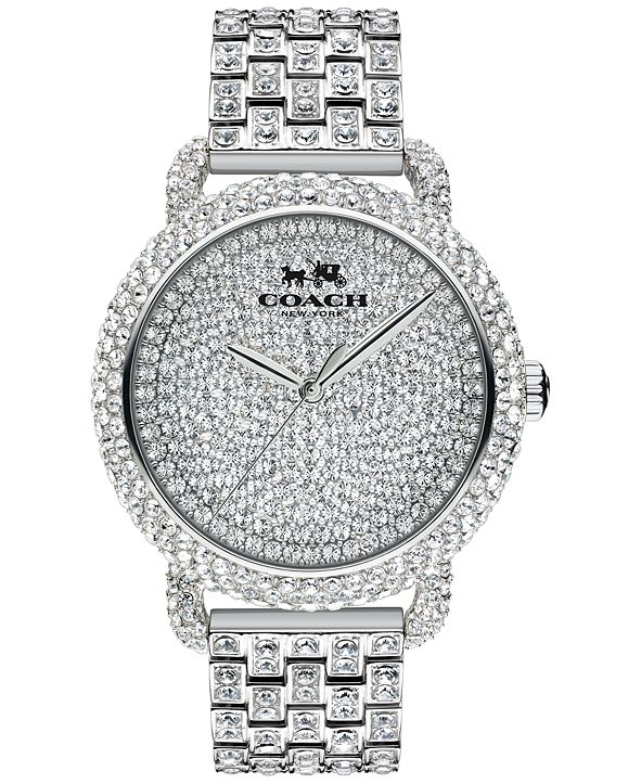 COACH Womens Crystal Accent Stainless Steel Bracelet Watch 36MM ...