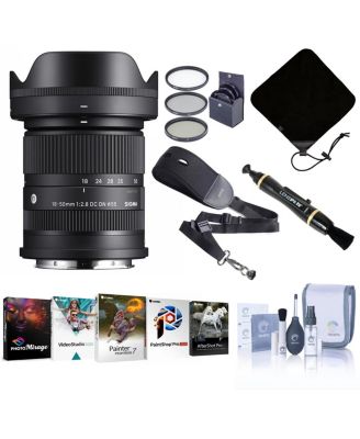 Современный объектив Sigma 18-50mm f/2.8 DC DN с L-образным креплением, комплект с комплектом фильтров ProOptic 55mm, средство для чистки объективов, Обертка для объектива, ремешок для крепления NS-3, Очистка без цвета