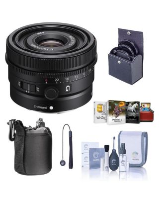 Объектив Sony FE 24mm f/2.8 G для Sony E, Комплект с программным обеспечением Mac, комплект фильтров 49 мм, Набор для чистки, Чехол для объектива, Привязка крышки объектива без цвета