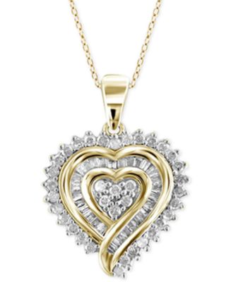 Macy's Diamond Heart Pendant Necklace 