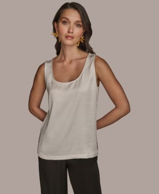 Женская атласная майка с круглым вырезом от Donna Karan New York из Нью-Йорка