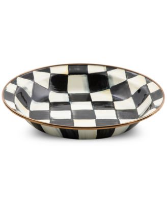 Эмалированная 9,5-дюймовая тарелка для пирогов Mackenzie-Childs в изысканную клетку