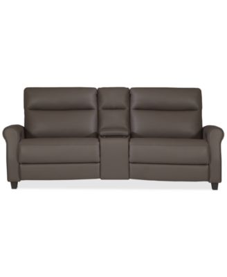 Кожаный диван Thandler из 3 предметов с 2 глубокими креслами с электроприводом и 1 консолью для хранения, эксклюзивно в Macy's