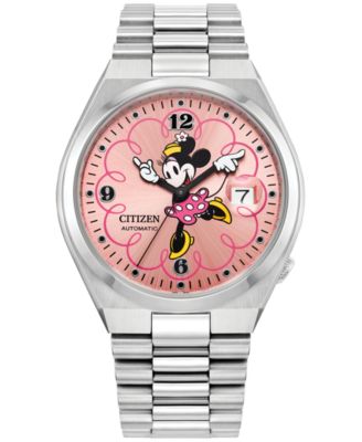 Мужские автоматические часы Citizen Disney Minnie Mouse с браслетом из нержавеющей стали 40 мм