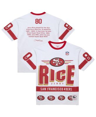 Мужская футболка Mitchell & Ness Jerry Rice White San Francisco 49ers с названием и номером команды Origins, винтажная футболка с логотипом