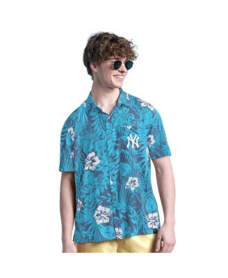 Мужская рубашка на пуговицах Margaritaville темно-синего цвета New York Yankees Palm Shade Party