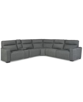 Miren, 6 шт. Тканевая секция с двумя глубокими креслами с электроприводом подголовников и консолью, эксклюзивно в Macy's