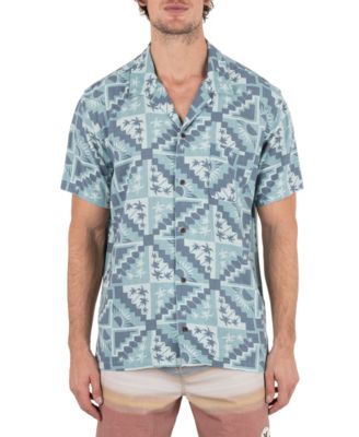 Мужская рубашка Hurley Laguna Camp с коротким рукавом зеленого цвета