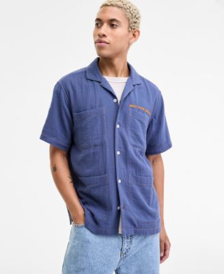 Мужская рубашка Joss с вышивкой спереди на пуговицах и короткими рукавами Sun + Stone, эксклюзивная модель Macy's