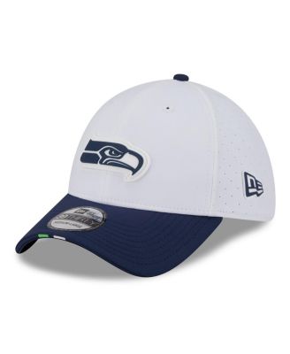 Мужская белая кепка New Era/College Navy Seattle Seahawks 2025 NFL Training Camp 39THIRTY Flex от New Era