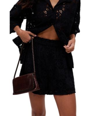 Женские шорты Raffya Shelli All Over Broderie Anglaise черного цвета