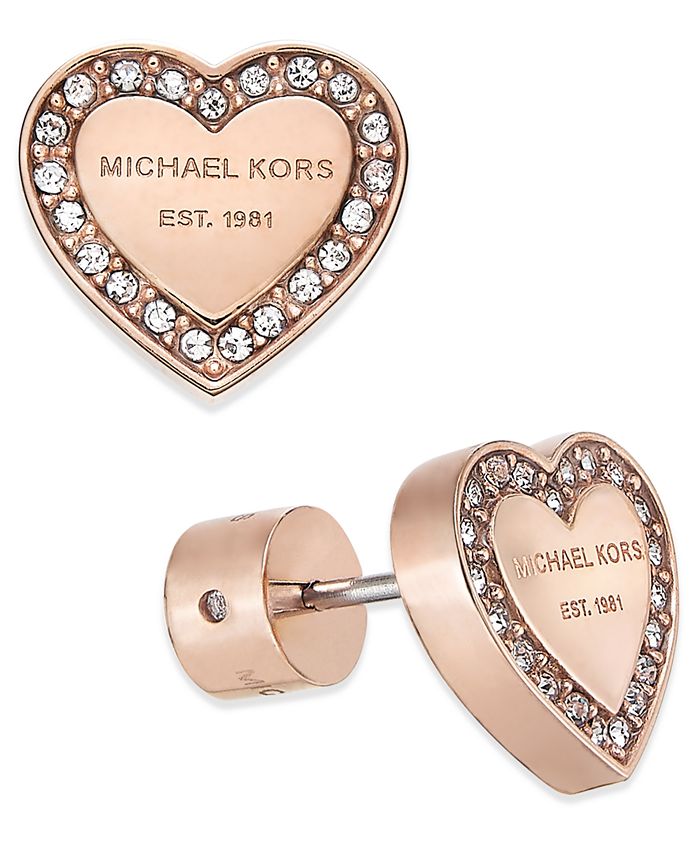 Michael Kors Crystal Heart Stud Earrings & Reviews Fashion Jewelry