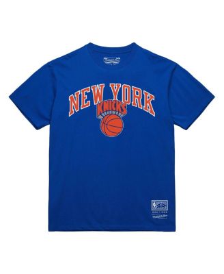 Мужская синяя футболка Mitchell & Ness с логотипом New York Knicks Hardwood Classics