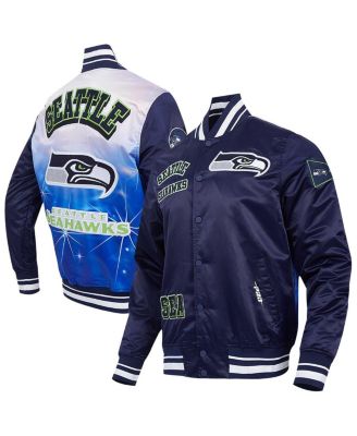 Мужская куртка Pro Standard College Navy Seattle Seahawks из сублимированного атласа на полной застежке