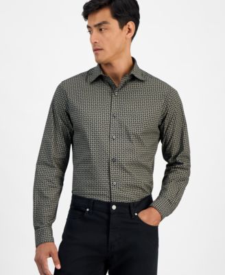 Мужская приталенная рубашка Alfani с гео-принтом, эксклюзивная модель Macy's