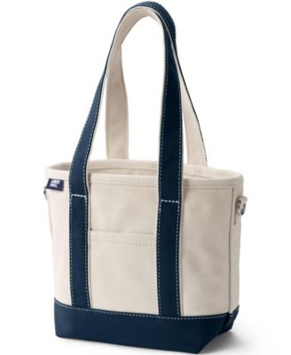 Маленькая холщовая сумка Lands'End с 3 карманами и открытым верхом на длинной ручке