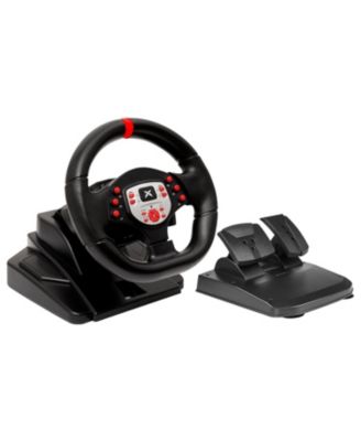 Игровой руль NBCP 180° с педалями и вибрацией, черный