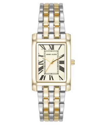 Женские кварцевые прямоугольные часы Anne Klein из двухцветного металлического сплава, 25 мм