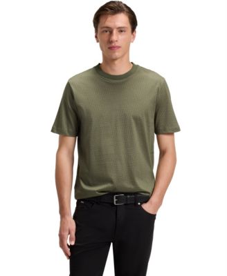 Мужская футболка с монограммой из мерсеризованного хлопка BOSS by Hugo Boss для мужчин