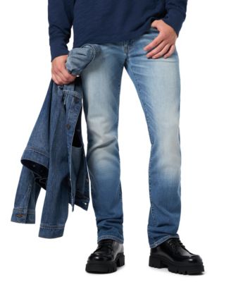 Мужские прямые джинсы Buffalo David Bitton Six синего цвета