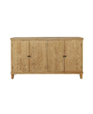 59" Деревянный акцентный шкаф для хранения вещей с 4 дверцами