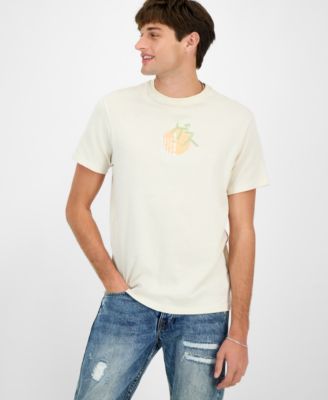 Мужская футболка GUESS с коротким рукавом и круглым вырезом с художественным принтом GUESS