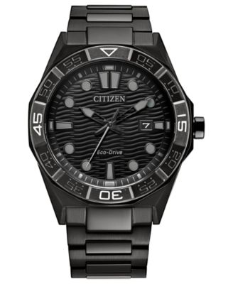 Мужские спортивные повседневные часы Citizen Eco-Drive Sport Casual Brycen с черным браслетом из нержавеющей стали, 42 мм