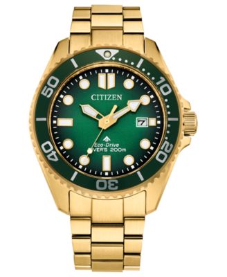 Мужские часы Citizen Eco-Drive Promaster Dive с золотым браслетом из нержавеющей стали, 41 мм
