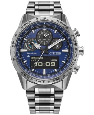 Мужские часы Citizen Promaster Skyhawk U830 с аналогово-цифровым браслетом из нержавеющей стали серебристого цвета, 43 мм