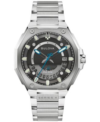 Мужские часы Bulova Luxury Series X HPQ Precisionist с серебристым браслетом из нержавеющей стали 42 мм серебристого цвета