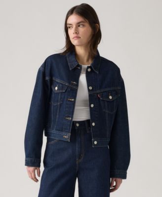 Женская укороченная куртка дальнобойщика Levi's 90-х, синяя